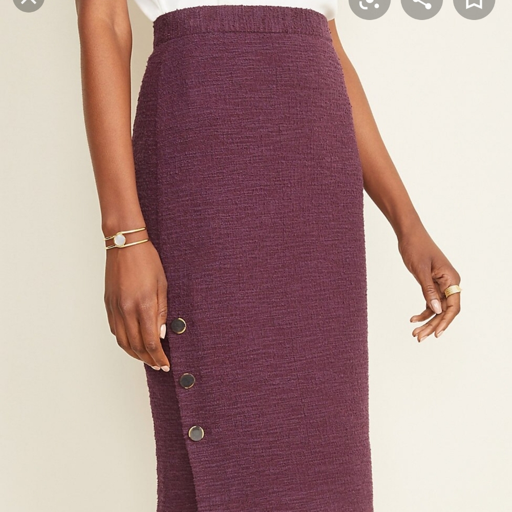 Ann Taylor Buttoned Pencil Skirt
